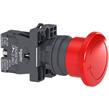 Parada de emergencia roja Ø22mm, sin gatillo, desBloqueo giratorio, 1 NC