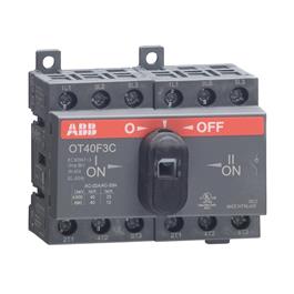 Conmutador Tripolar I-O-II Manual OT40F3C ABB
Corriente Nominal: 40 A @ AC-21A, AC-22A @ 500 VAC; 23 A @ AC-23 @ 440 VAC
Incluyen grapas terminales IP 20
Maneta y eje se deben ordenar por separado