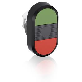 Cabeza de pulsador doble MPD1-11B Pulsador doble rojo verde, NO iluminado, rasante 1SFA611130R1106 ABB