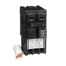 HOM220EPD Interruptor enchufable Homeline 20A 2P 120-240 VAC 10 kA GFCI 30mA Schneider Electric