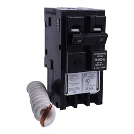 HOM240EPD Interruptor enchufable Homeline 40A 2P 120-240 VAC 10 kA GFCI 30mA Schneider Electric