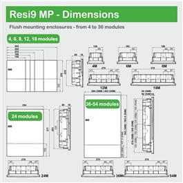 MIP22212T Tablero Resi9 MP Empotrado 2 Filas 12 Módulos IP40 Puerta Translucida 1 Tierra + 1 Neutro Schneider Electric