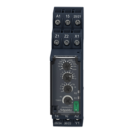 Relé temporizador modular, 8A, 2 CO, multifuncion, 24...240 V CA/CC